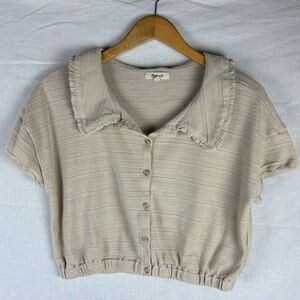 Madewell Ruffle-Collared Crop Top M